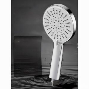 Pommeau de Douche Argenté Haute Pression avec 3 Modes – Flexible et Support sans Percussion Inclus
