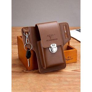Multifunctional Leather Fanny Pack Belt Retro Men's Cellphone Loop Holster Pouch Wallet Phone Case