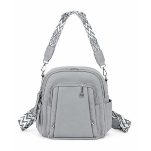 Sac à Dos Femme avec Bandoulière Amovible – Élégant, Compact et Polyvalent – Gris Clair – 25 x 30 cm