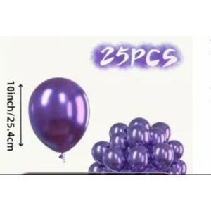 Lot de 25 Ballons Décoratifs 10 Pouces 25.4cm Violet Métallisé