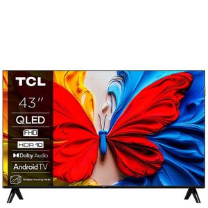 TCL TV QLED 43" - 43S5K - HDMI - Google TV - HDR 10 - Dolby Audio - Cadre Métallique Sans Bord - Smart TV