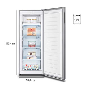 Hisense Congélateur Vertical - 5 Tiroirs - Silver - 153 L- A+ - Garantie 12 Mois