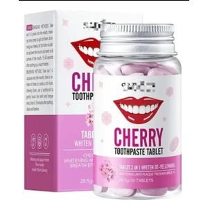 Lot De Pastilles Dentifrice À Croquer Saveur Cerise Pour Nettoyage Des Dents Et Haleine Fraîche