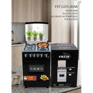 Fiesta  Cuisinière à gaz 4 Feux Avec Four inox