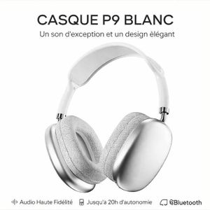 Casque Bluetooth P9 - Blanc