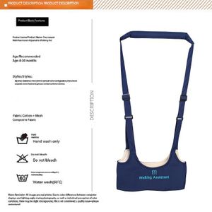 SUNDASELF Ceinture d'entraînement pour marche multifonctionnelle pour enfants, porte-bébé avec support de hanche – Matériau en maille 3D respirant, soutien dorsal, réglable du nouveau-né à 20 kg (6-20 m+) – Sans main pour un confort quotidien optimal