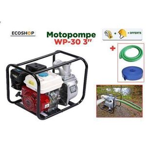 Honda Motopompe WP-30 3 Pouces + Tuyau D'Aspiration 5M+ Tuyau De Refoulement 50M + Casque + Gant