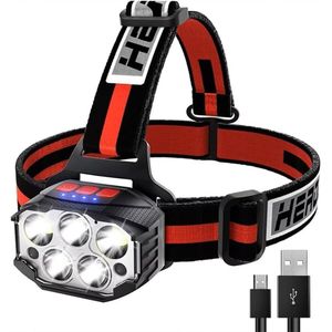 TodyJeyHo Lampe Frontale Outdoor Intelligente - 14 Modes (7 Réguliers + 7 de Détection), Rechargeable USB, Contrôle à 3 Boutons et Affichage de Puissance