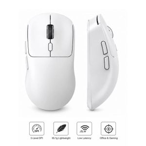 Rechargeable Wireless Mouse Dual Mode 2.4G & Bluetooth – 6-Button Ergonomic Vertical Mouse with Adjustable DPI for Laptop & PC-White