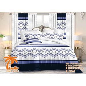 Belle Lot de 2 Draps 2Taies et 2rideaux - Confort et Élégance pour Lit 3 Places