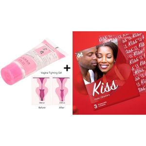 Gel Lubrifiant Sexuel + 3 Preservatifs KISS Fraise