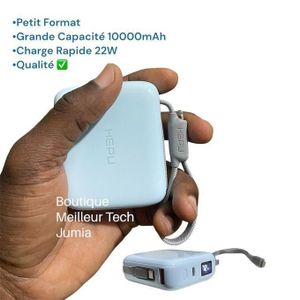 PREMUIN  Hepu Hepu Mini Power Bank 10000mAh Charge Ultra Rapide 22w Hp-A25 Bleu - Bonne Qualité - Iphone Type-C Samsung Xiaomi Etc  HG