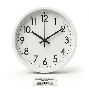 Horloge Murale Design Moderne - Blanche Cadran Épuré - Grande Visibilité Chiffres Noirs - Idéal Salon, Bureau & Cuisine