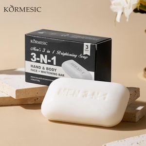 KORMESIC Savon éclaircissant 3 en 1 pour hommes, 120 g