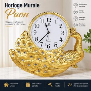Horloge Décorative Cygne avec Cristaux – Design Élégant, Mouvement Silencieux 