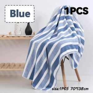 Serviette 70x138 cm en Velours Côtes, Douce et Confortable, Grande Capacité d'Absorption, Rayée, Pour Voyage, Peignoir de Bain, Sport, SPA, Fournitures de Couverture.