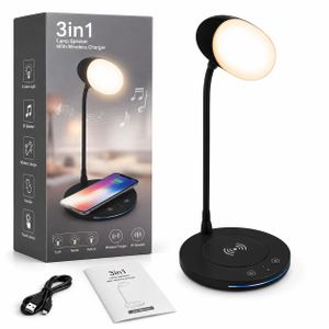 Lampe LED L4 3-en-1 avec Haut-Parleur Bluetooth & Chargeur Sans Fil