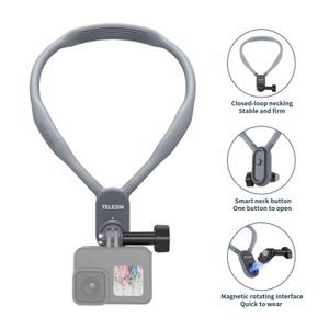 Support de téléphone portable magnétique 2 en 1 avec pince et collier de cou, étanche, durable, ABS+PC, pour une utilisation en extérieur