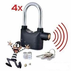 Cadenas De Sécurité Alarme - Acier Lourd à anneau long Lot De 4