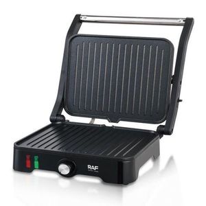 RAF Gril barbecue Presse à Paninis et sandwichs, 1500W, Larges Plaques Antiadhérantes, Ouverture à 180º