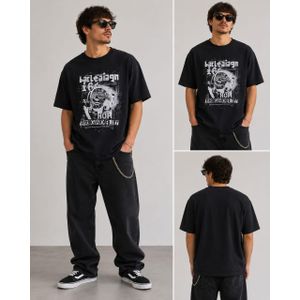 T-Shirt Oversize Manches Courtes - Noir