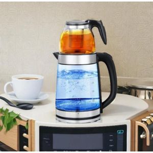 Théière en Verre Turque Bouilloire électrique à 2 Niveaux