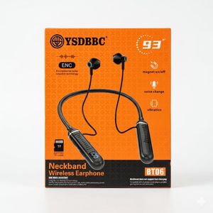 YSDBBC Écouteurs Sans Fil BT06 - Tour De Cou Bluetooth -Réduction Bruit ENC - Support Carte SD - Noir + Autonomie Incroyable
