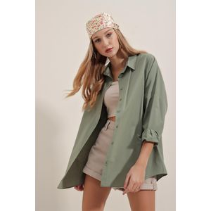 Bigdart Chemise Basique Longue Kaki Oversize Pour Femme 3900