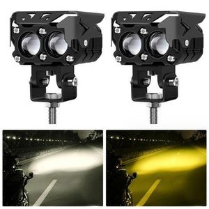 Phares LED Antibrouillard, Lumière Blanche Dorée, Phare Auxiliaire Pour Voiture, Motocyclette, Véhicule Tout-terrain, ATV, 2 Pièces