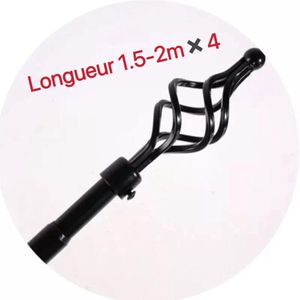 Belle  lot De 4  Tringles à Rideaux Extensible 1.5m-2m noir