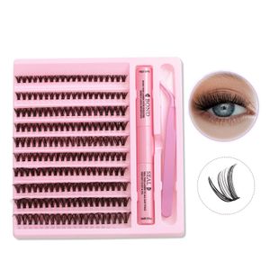 Kit de Cils 40D Premium DIY - Extensions de Volume avec Bond & Seal 2-en-1 et Pince Rose