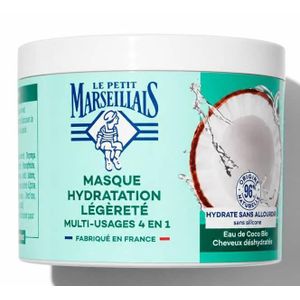 Masque Capillaire Hydratation Légèreté Multi - Usages 4 en 1 LE PETIT MARSEILLAIS Eau De Coco cheveux déshydratés 370ml Importé De France 