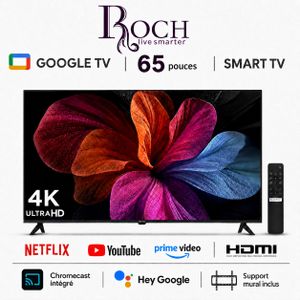 Roch TV 65 pouces r.och google tv -decodeur intégré