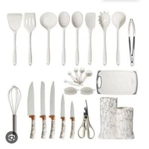 Ensemble de 25 ustensiles de cuisine en cuisine de design marbré 
