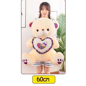 Nounours - Peluche / Cadeau Saint Valentin - (Longueur 50 Cm - Largeur 35  Cm) - Gixcor