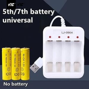 VIC Chargeur de piles USB rechargeable 4 emplacements, outils AA / AAA