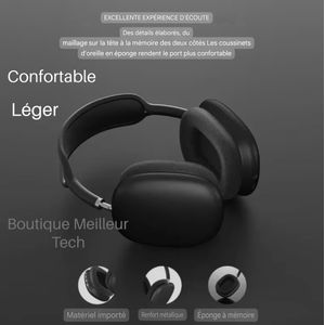 Casque Bluetooth P9 Noir - Prend Mémoire - Touche de Contrôle intelligent 
