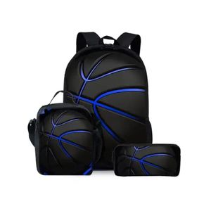 Gn ensemble de trois pièces de sac à dos scolaire avec un motif graphique