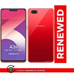 Renewed Oppo A3S - 4G LTE Double SIM Écran 6,2'' - 4 Go RAM + 64 Go ROM - 13MP Arrière / 8MP Avant 4230mAh Smartphone Déverrouillage facial - Rouge