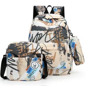 Ensemble sac à dos & sac bandoulière imprimé graffiti