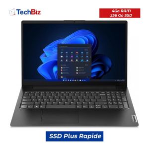 Lenovo V15 - Intel Celeron - Dual Core - 4Go RAM - 256Go SSD - 15" - Win11 - Noir - Garantie 12 Mois