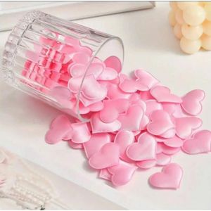 Lot de 100 Confettis Cœurs en Satin Rose – Décoration de Table pour Mariage et Fête