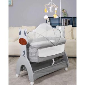 Couffin pour Bébé Électrique Musical cododo, Balancelle Télécommandé- Gris & Blanc.