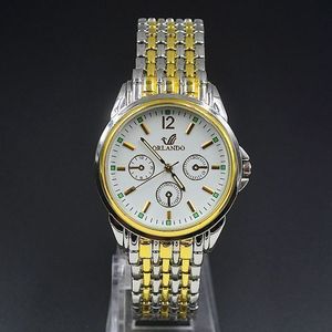 Orlando Montre Unisexe Fond Blanc - Argent/Or