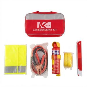 Kit de Secours et d'Urgence pour Voiture KLY - Trousse Complète avec Câbles de Démarrage, Extincteur, Gilet & Triangle