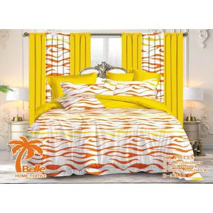 Belle Lot Complet : 2 Draps + 2 Taies + 2 Rideaux – Design Élégant et Confort Assuré