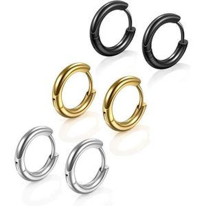 3 Paires De Boucles D'oreilles à Lèvres De Cartilage De Boucles D'oreilles Des Femmes Des Hommes En Acier Inoxydable