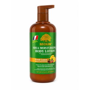 Beckon Shea Moisturizing Body Lotion Fresh Lemon 500 ml – Lait Corps Hydratant au Beurre de Karité – Hydratation Longue Durée