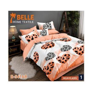 kit Parure de Lit 4 Pièces 2 Places – 2 Draps 230×200 cm + 2 Taies 80×60 cm BG