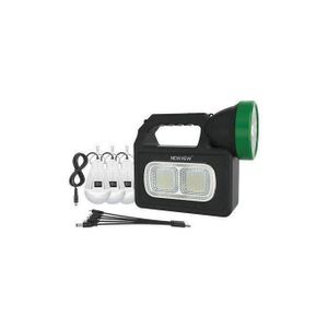SUPER Kit Solaire Avec 3 Ampoules Et Lampe Torche LED, 4V1200mah